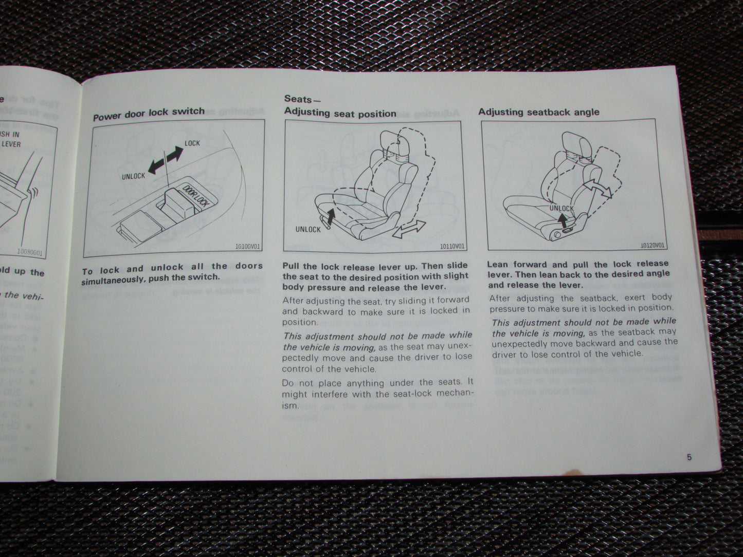 Toyota MR2 (1986) Owners Manual