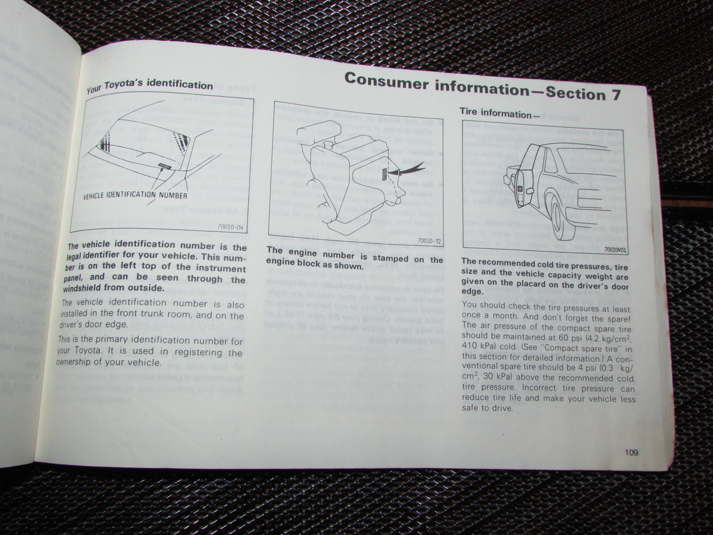 Toyota MR2 (1986) Owners Manual