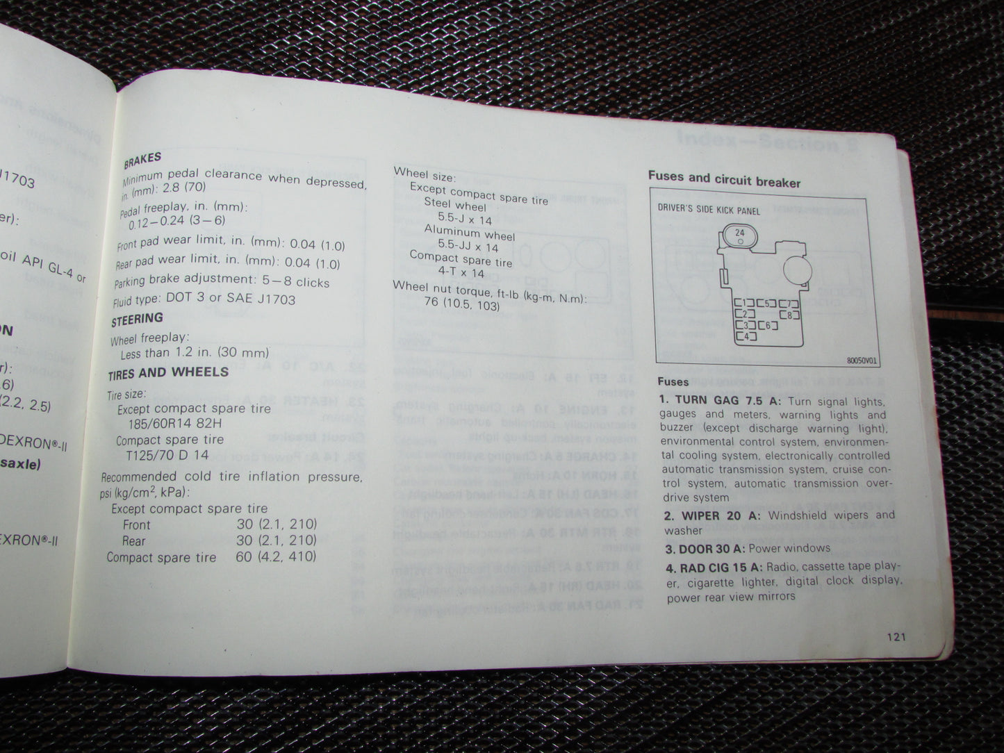 Toyota MR2 (1986) Owners Manual