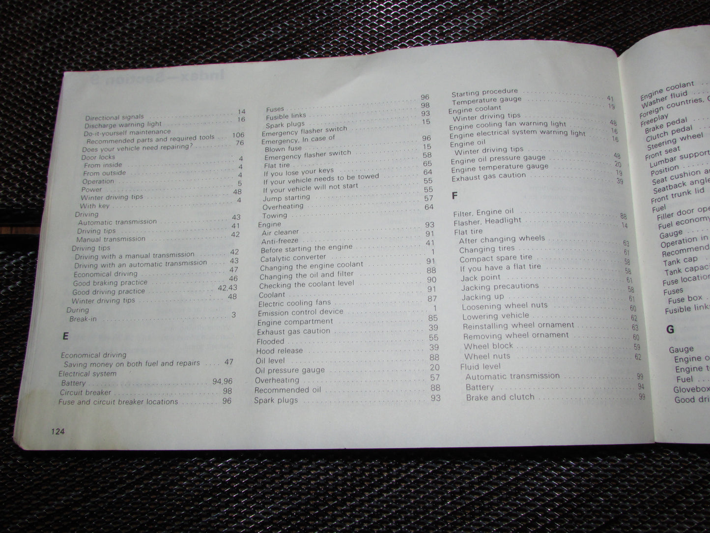 Toyota MR2 (1986) Owners Manual