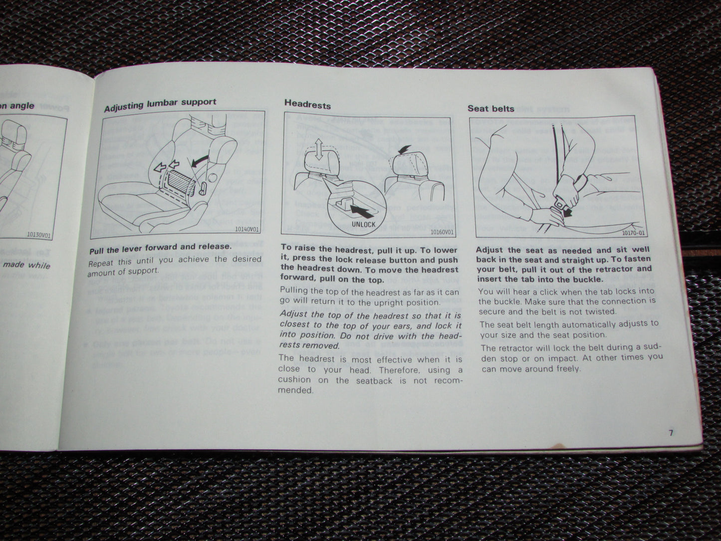 Toyota MR2 (1986) Owners Manual
