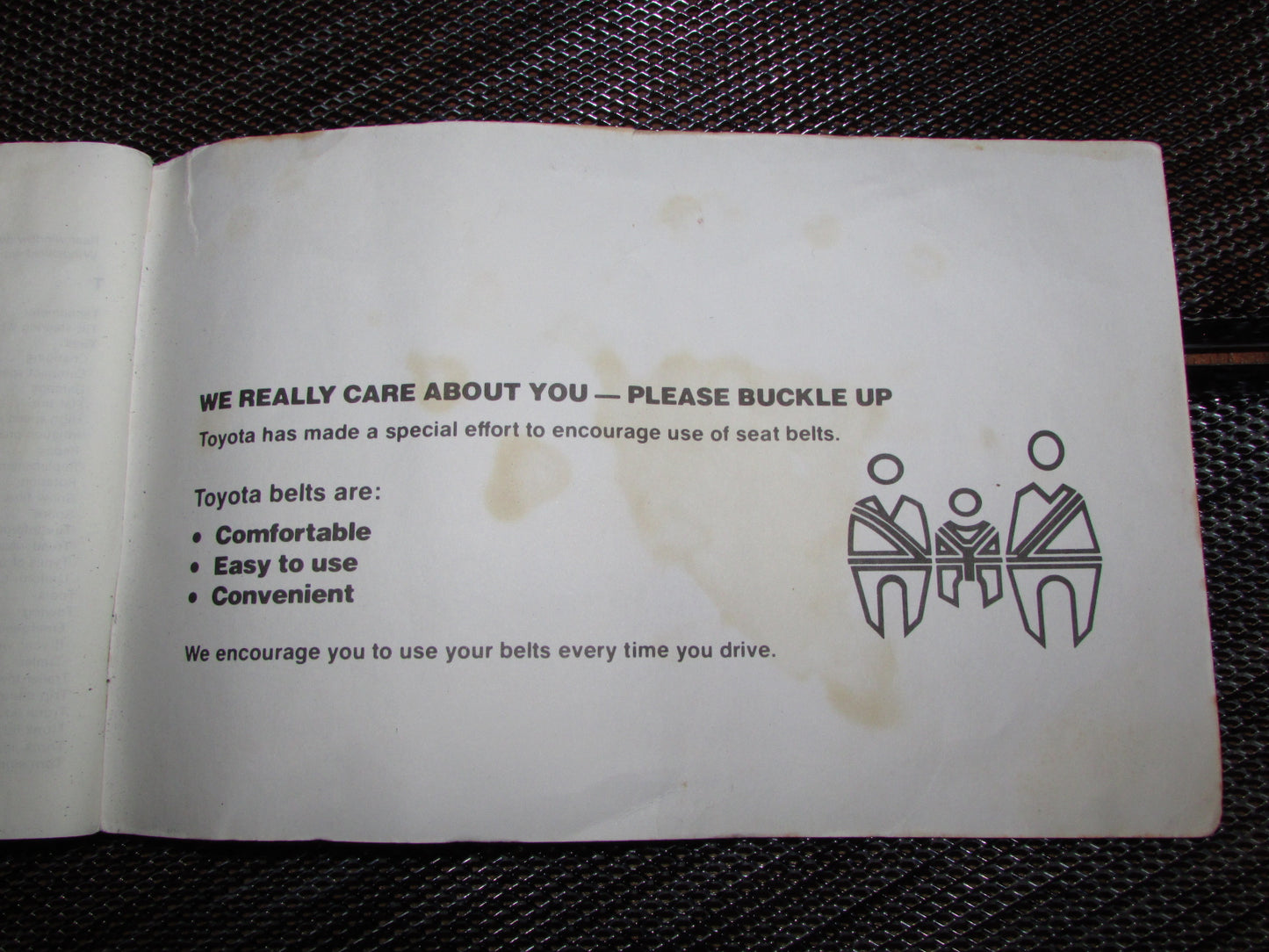 Toyota MR2 (1986) Owners Manual