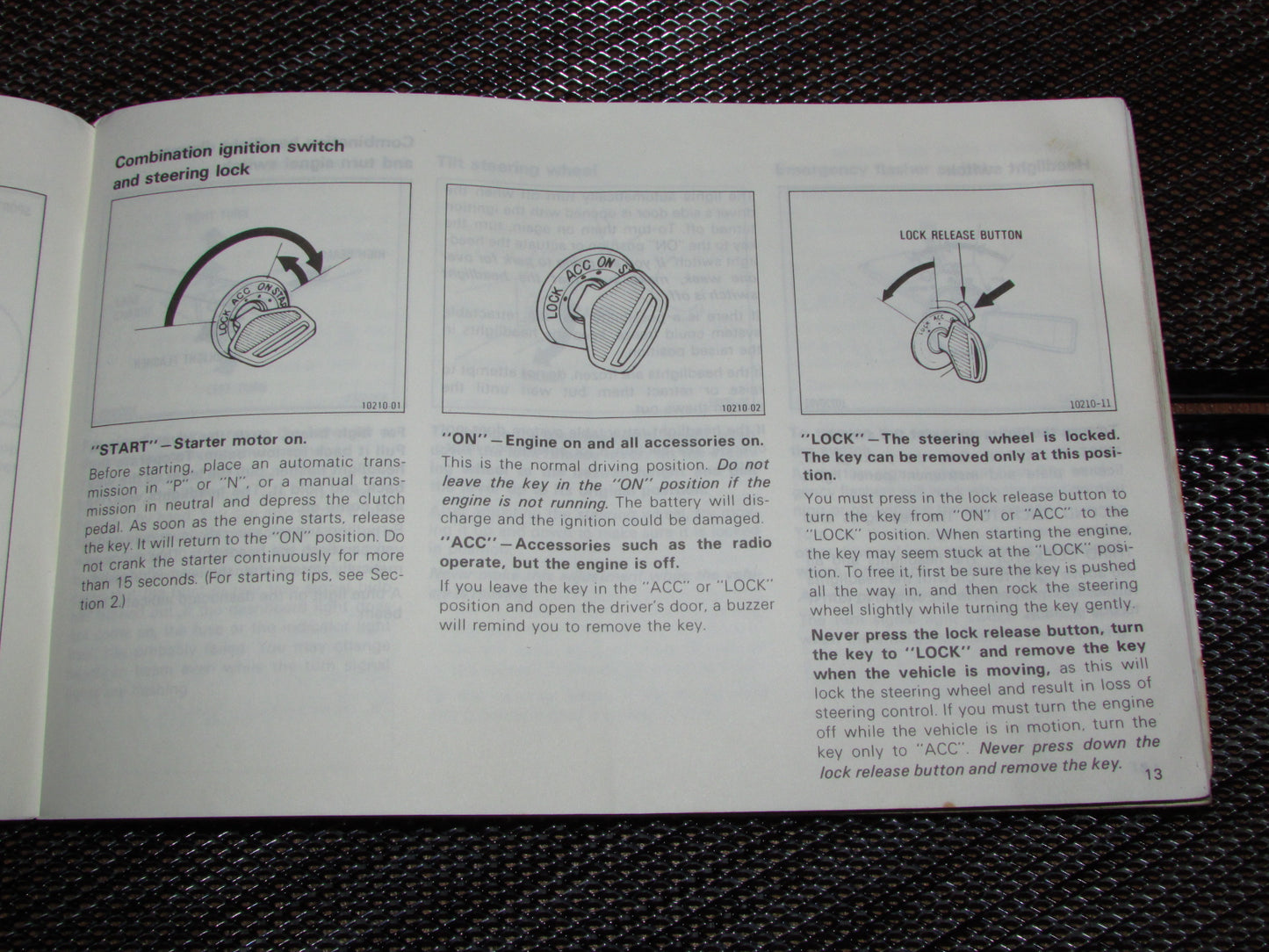 Toyota MR2 (1986) Owners Manual