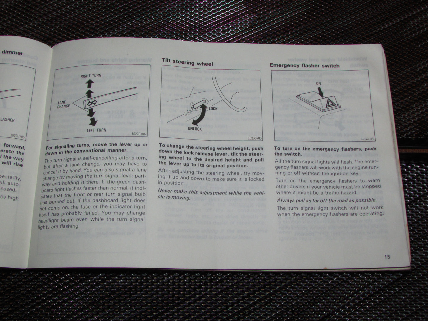 Toyota MR2 (1986) Owners Manual