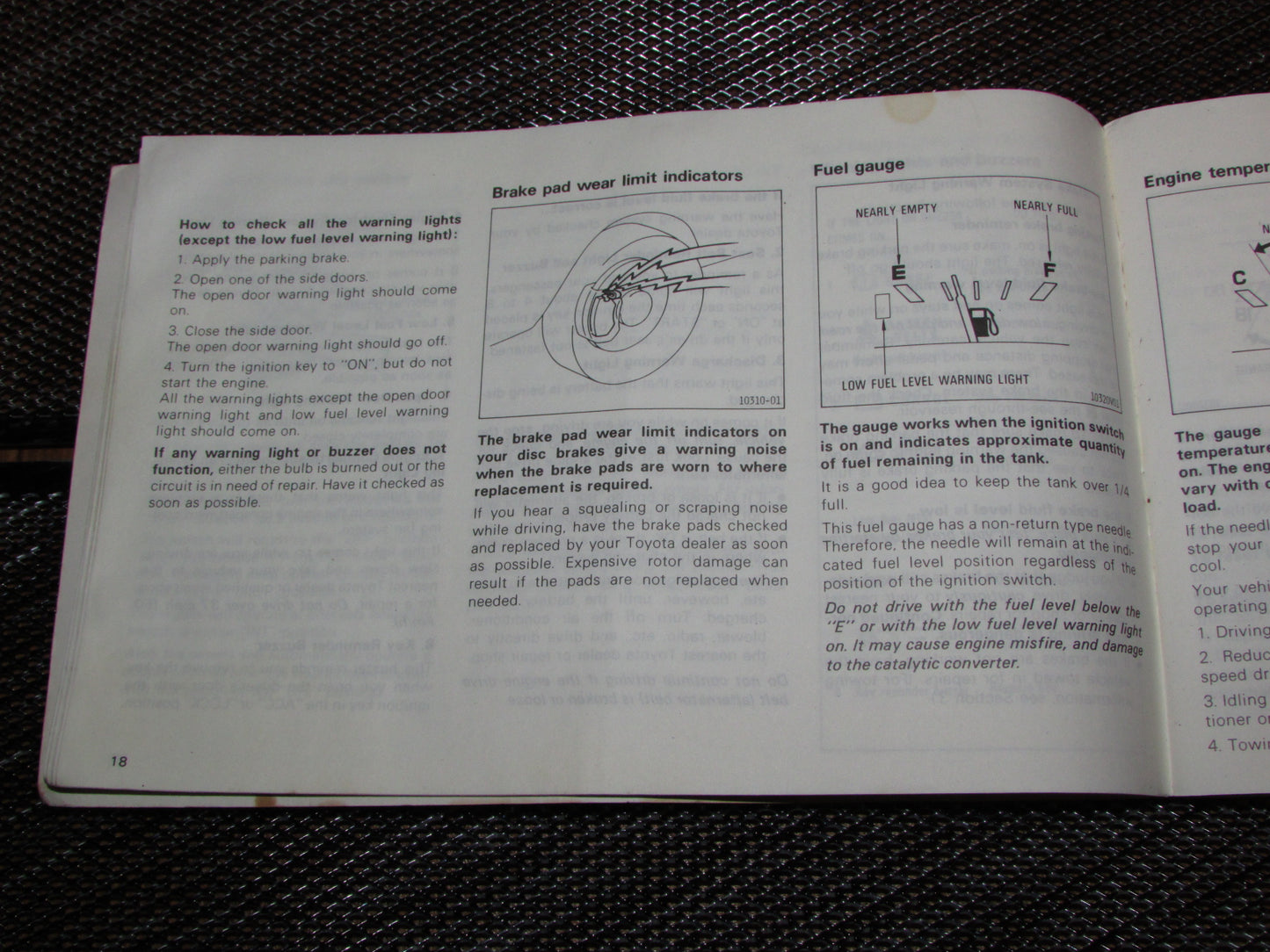 Toyota MR2 (1986) Owners Manual
