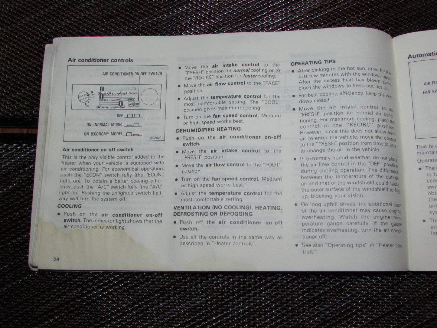 Toyota MR2 (1986) Owners Manual