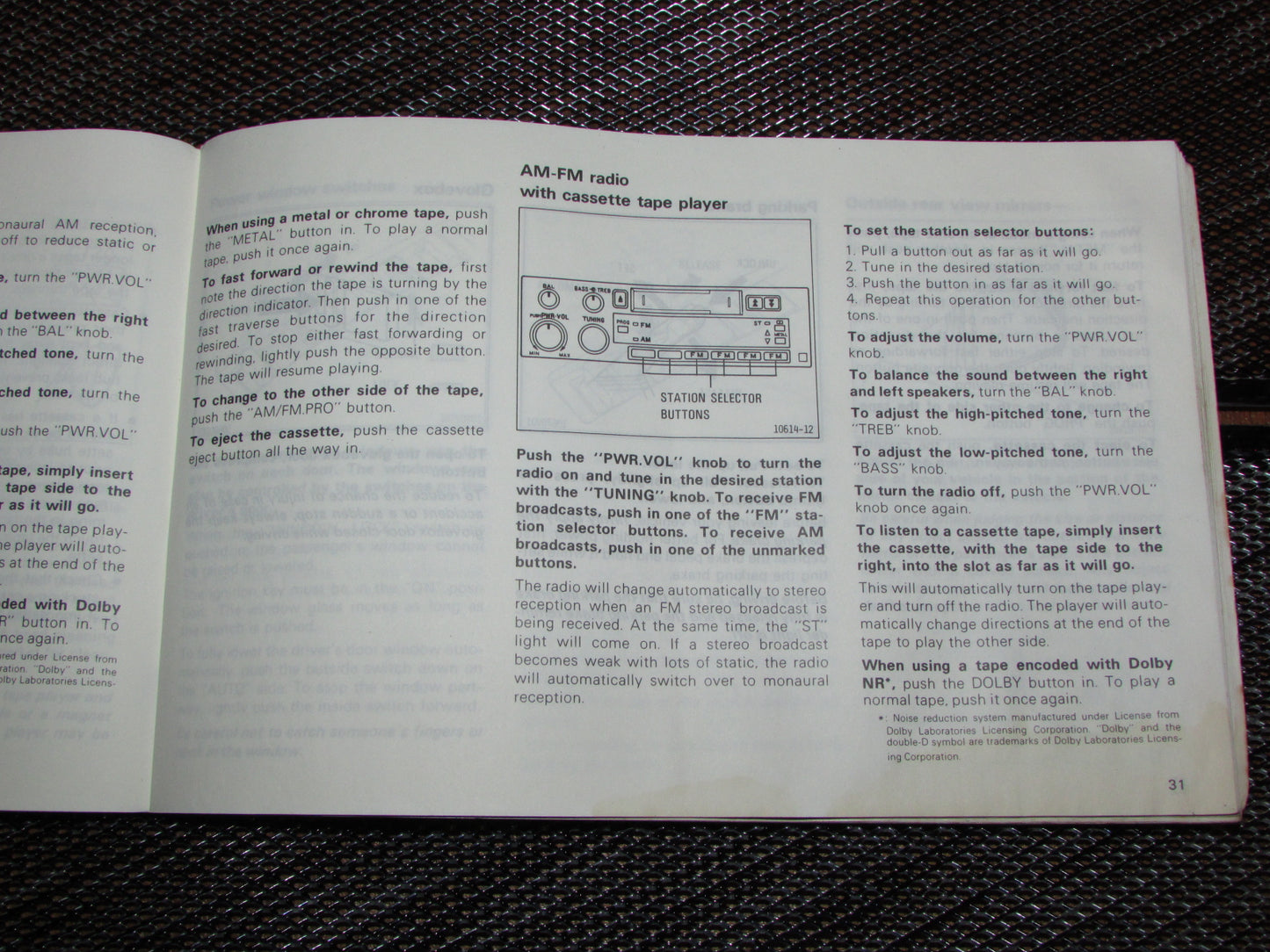 Toyota MR2 (1986) Owners Manual