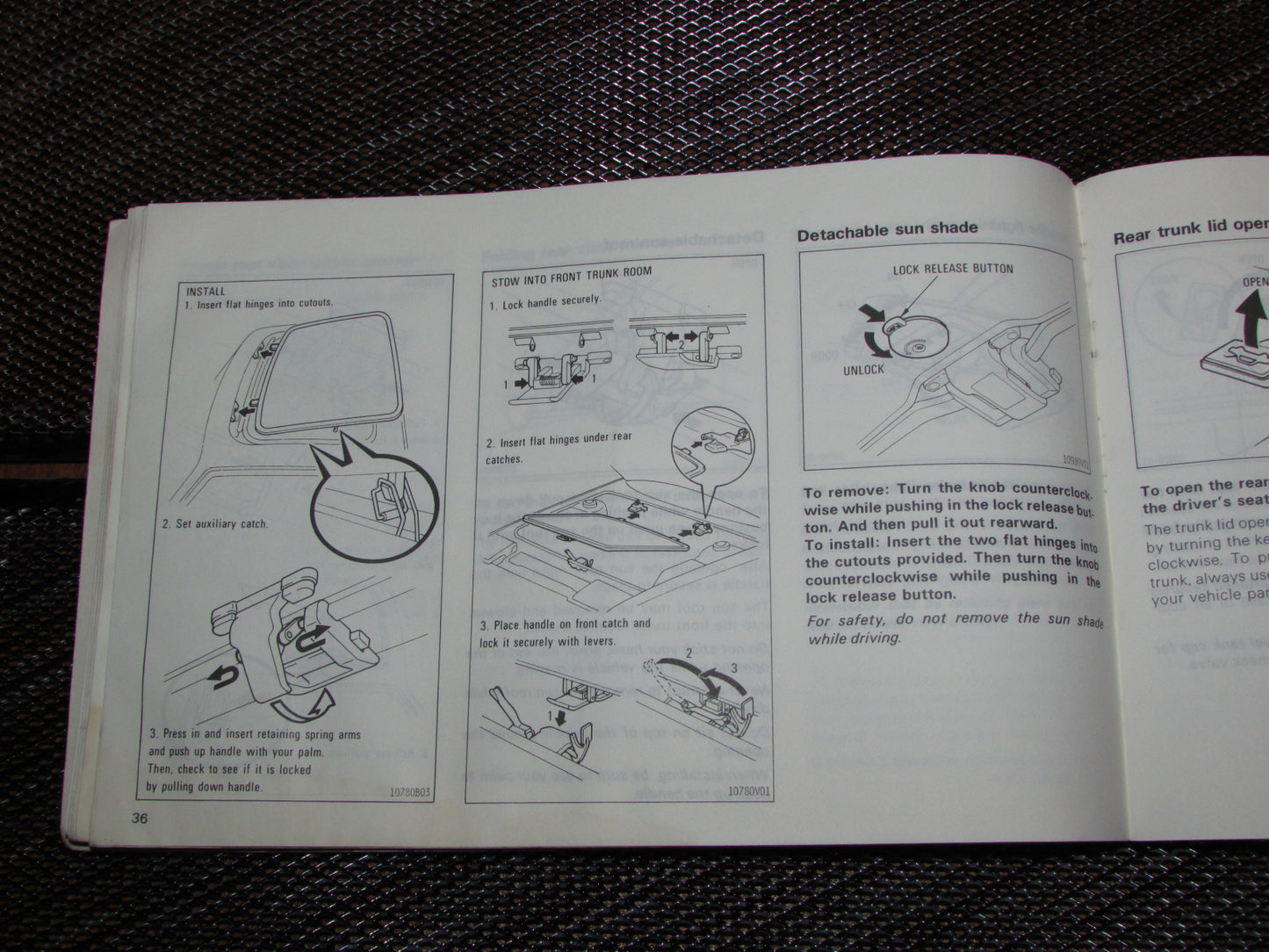 Toyota MR2 (1986) Owners Manual