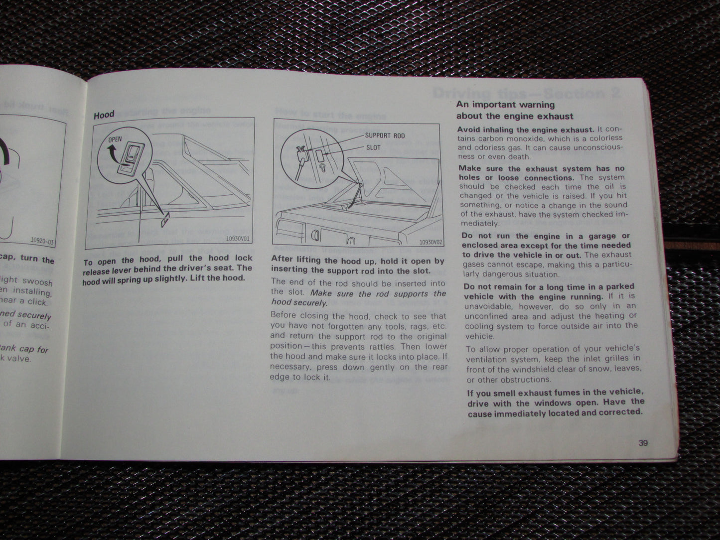 Toyota MR2 (1986) Owners Manual