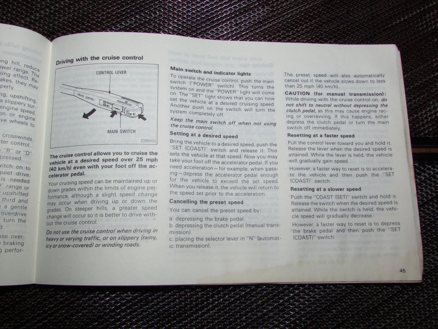 Toyota MR2 (1986) Owners Manual