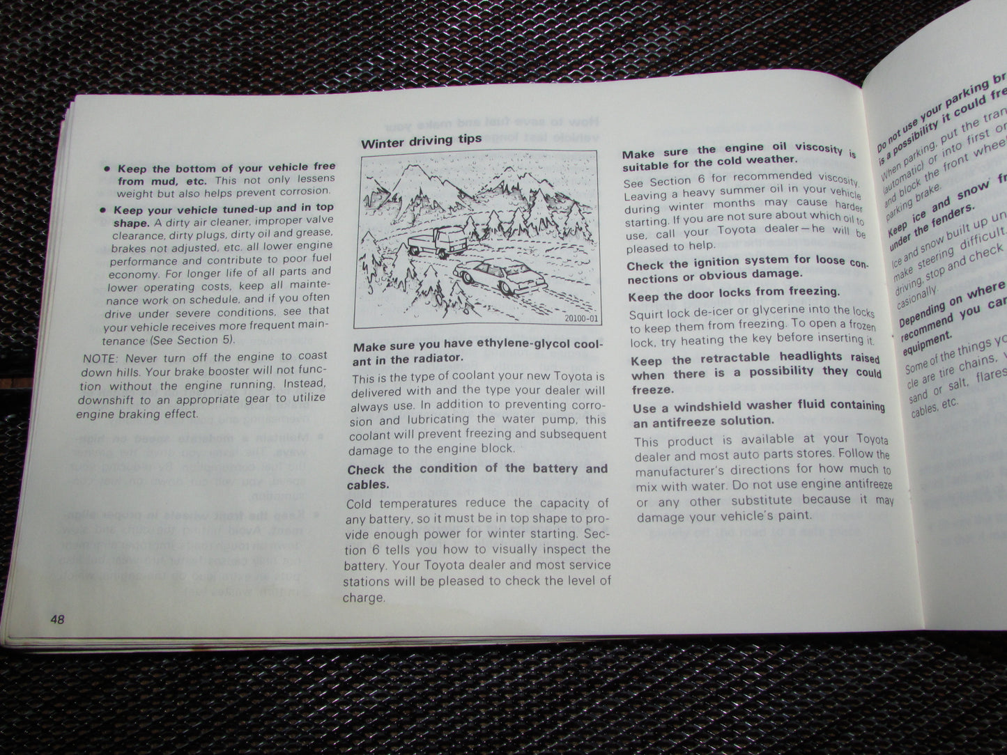 Toyota MR2 (1986) Owners Manual