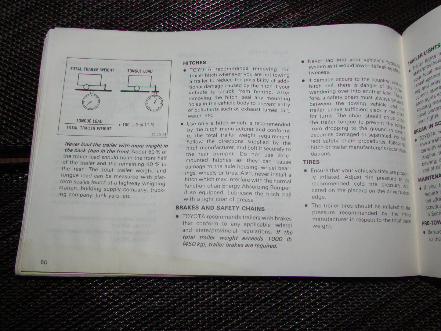 Toyota MR2 (1986) Owners Manual