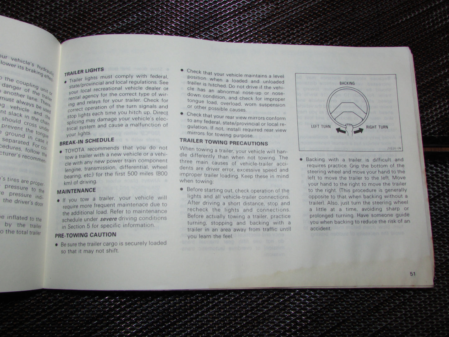 Toyota MR2 (1986) Owners Manual