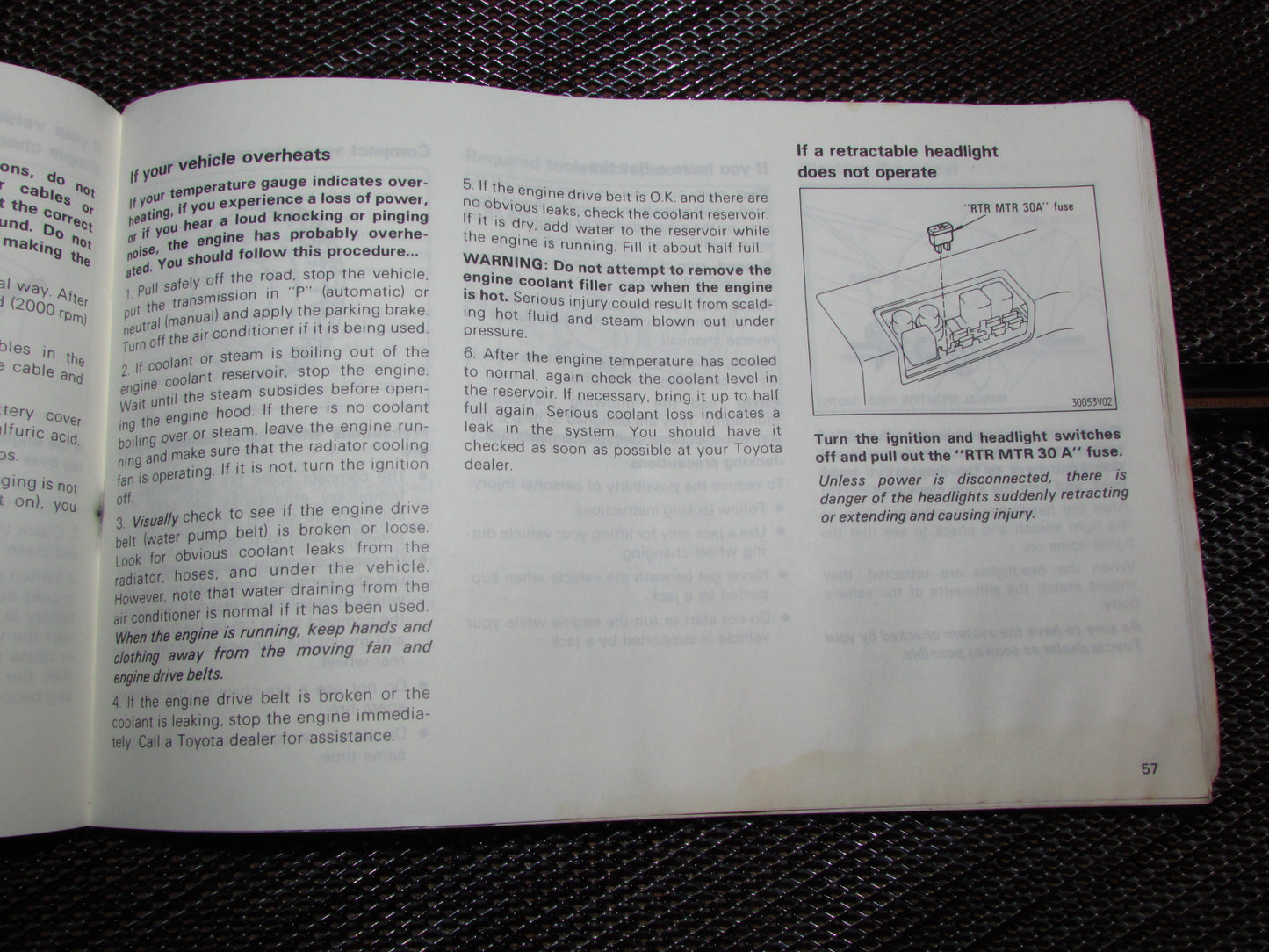 Toyota MR2 (1986) Owners Manual