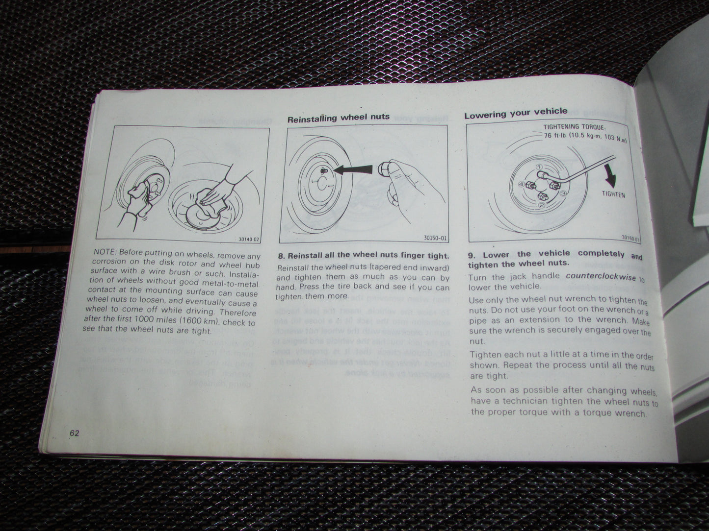 Toyota MR2 (1986) Owners Manual