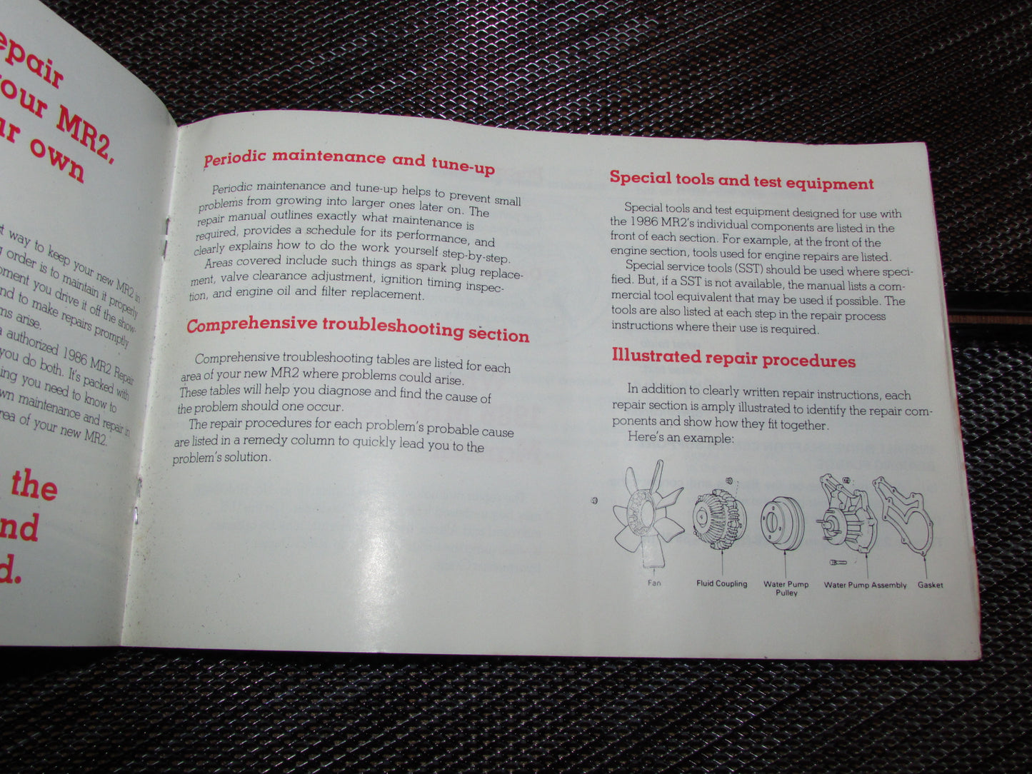 Toyota MR2 (1986) Owners Manual