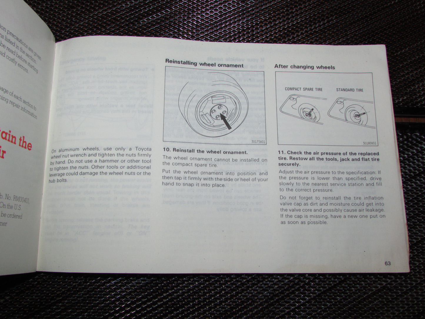 Toyota MR2 (1986) Owners Manual
