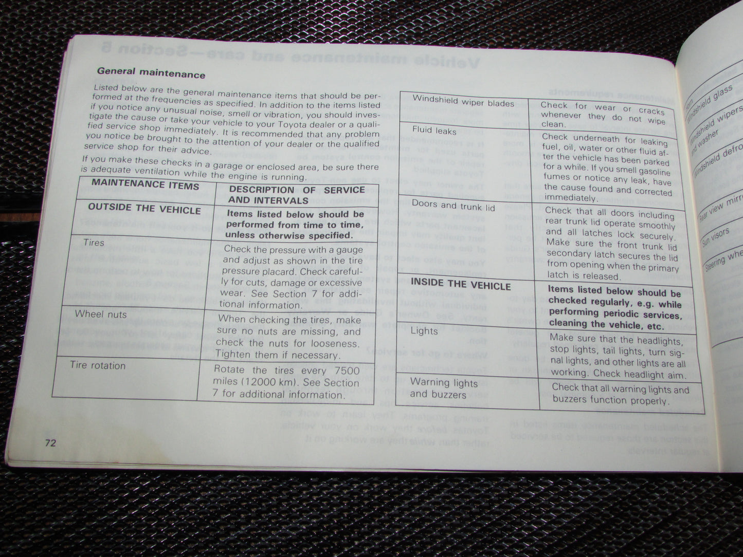 Toyota MR2 (1986) Owners Manual