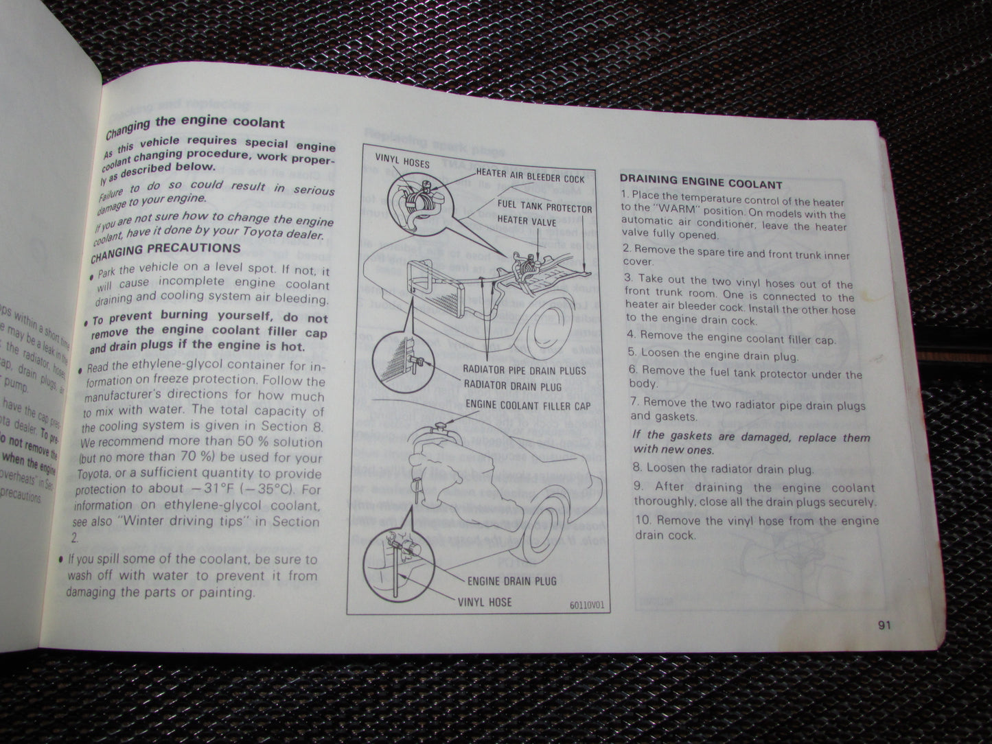 Toyota MR2 (1986) Owners Manual