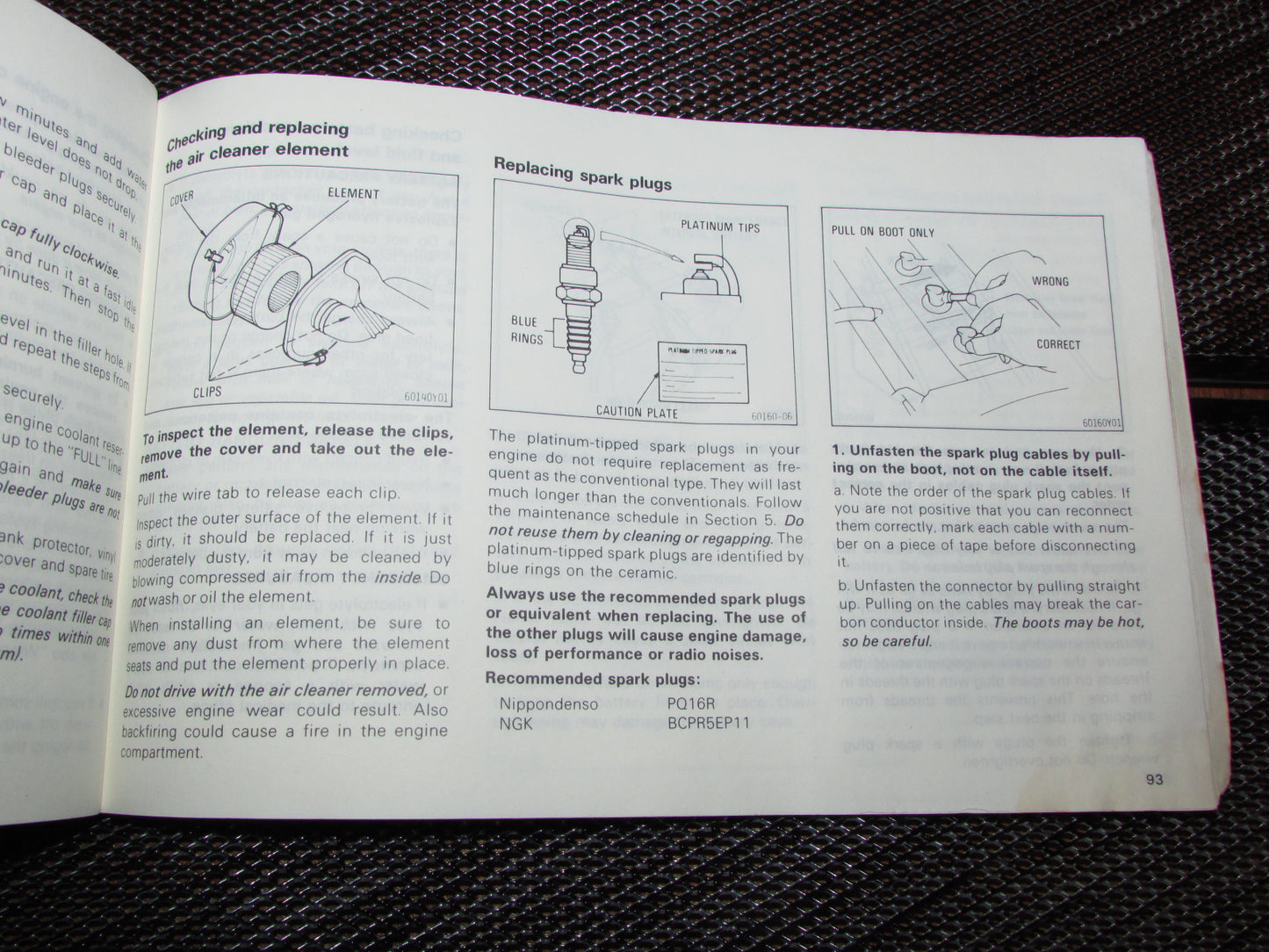 Toyota MR2 (1986) Owners Manual