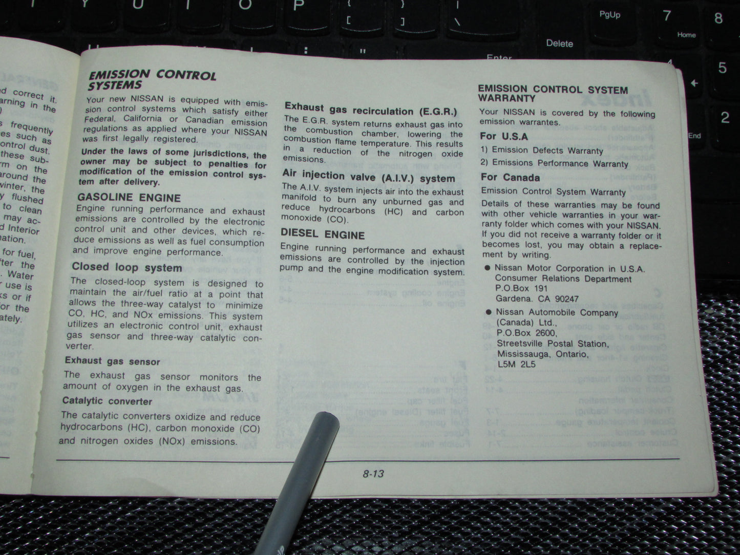 Nissan Pathfinder (1987) Owners Manual