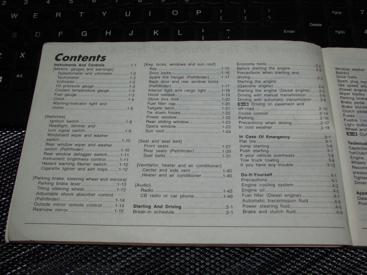 Nissan Pathfinder (1987) Owners Manual