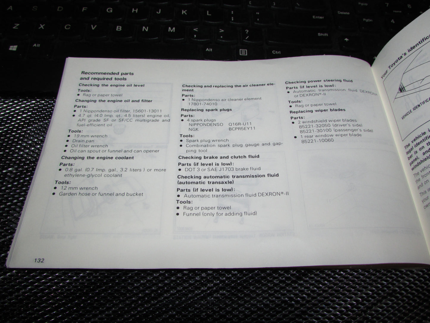 Toyota Camry (1987) Owners Manual