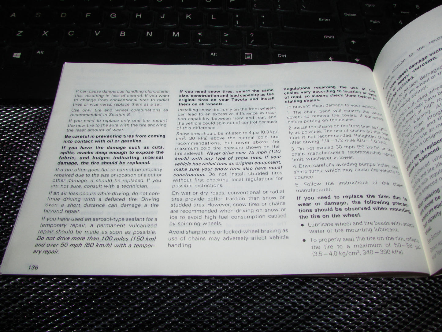 Toyota Camry (1987) Owners Manual