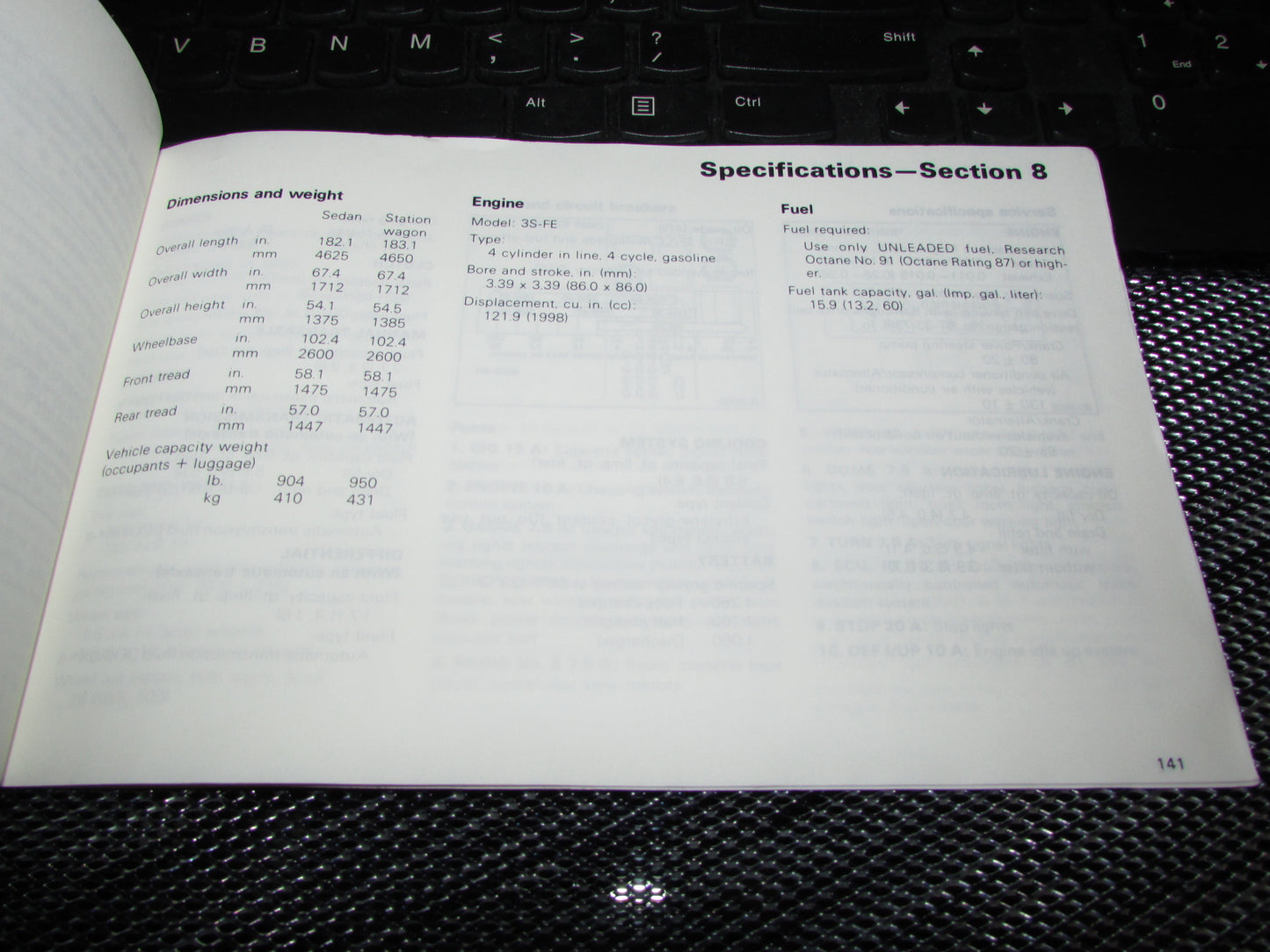 Toyota Camry (1987) Owners Manual