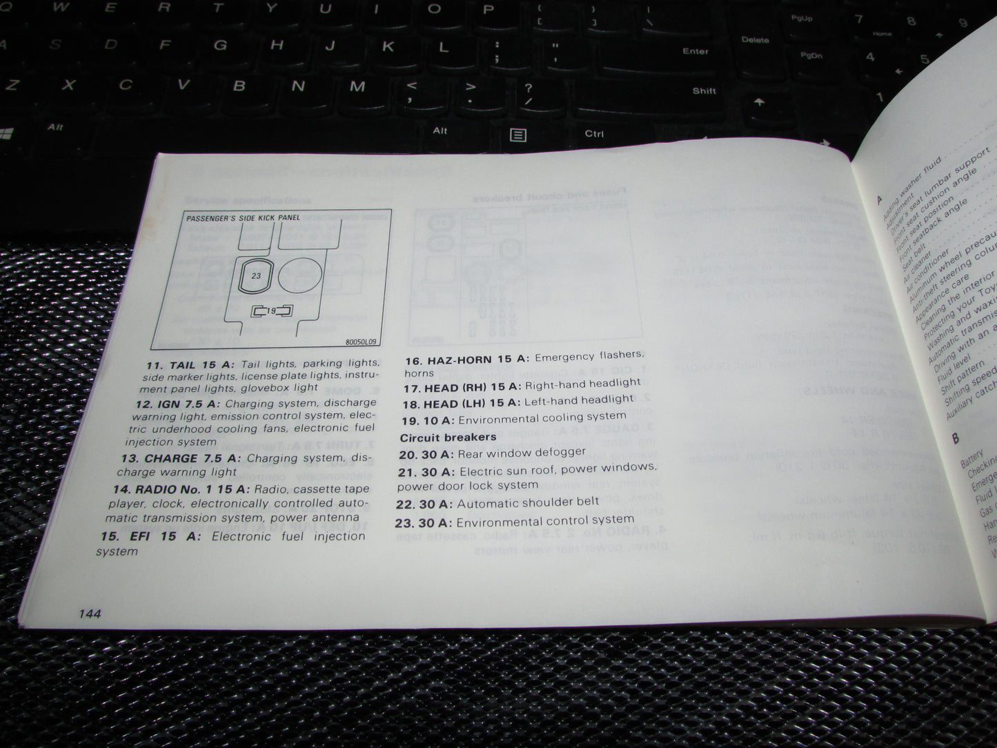 Toyota Camry (1987) Owners Manual