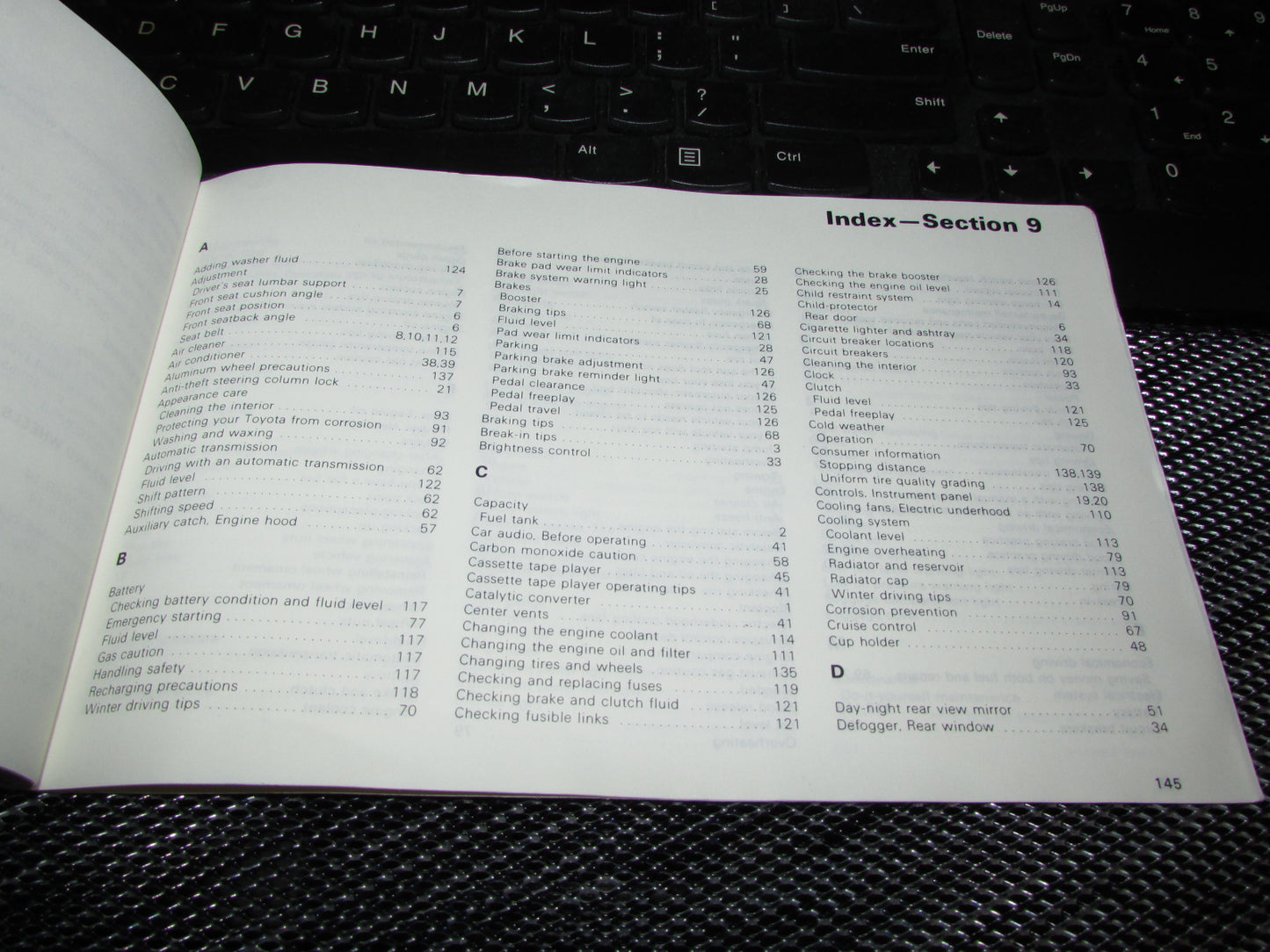 Toyota Camry (1987) Owners Manual