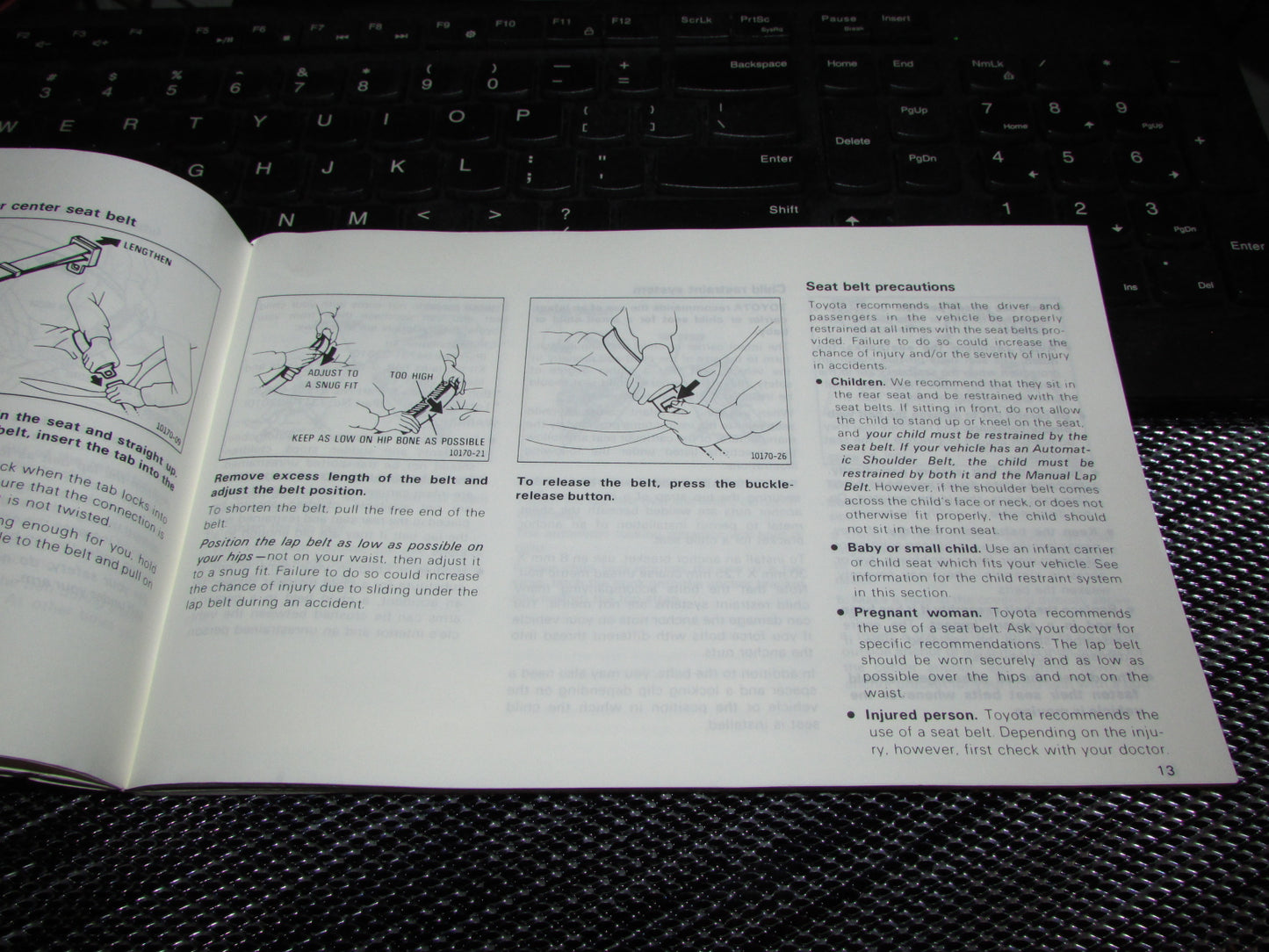Toyota Camry (1987) Owners Manual