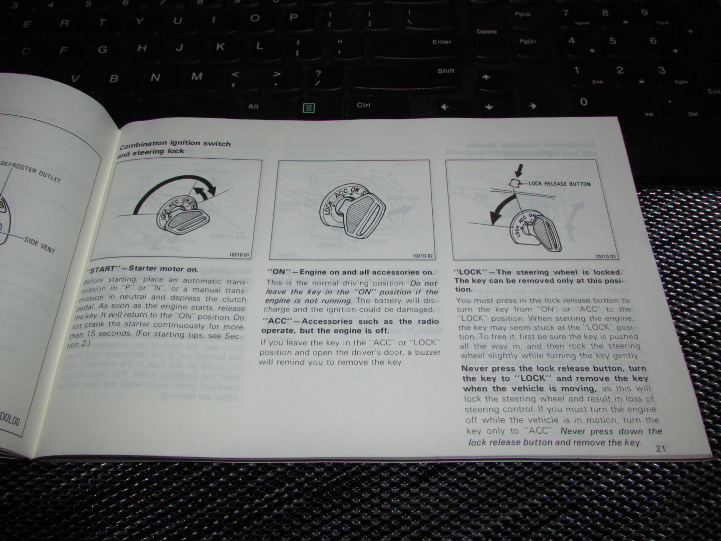 Toyota Camry (1987) Owners Manual
