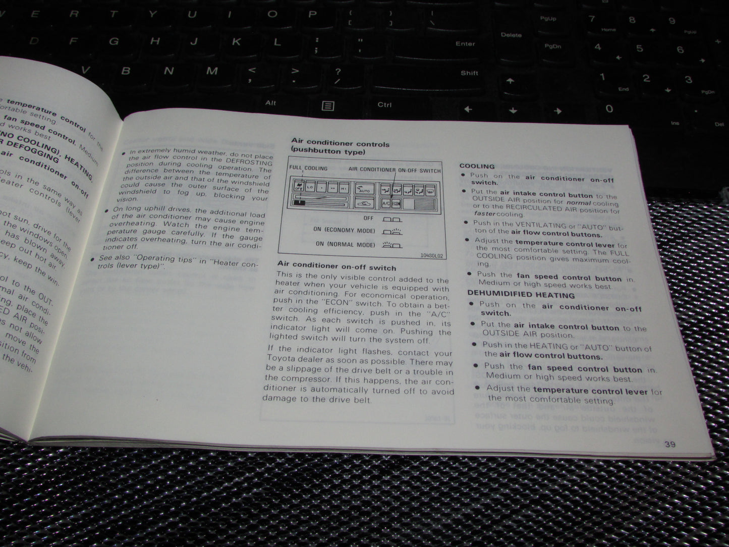 Toyota Camry (1987) Owners Manual