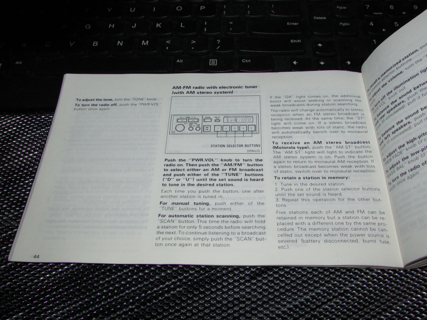 Toyota Camry (1987) Owners Manual