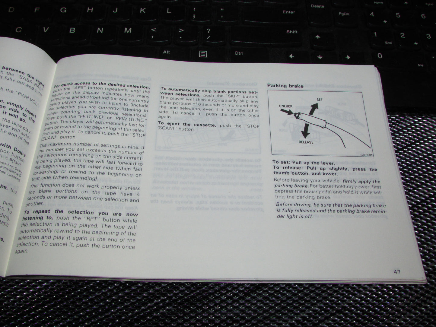 Toyota Camry (1987) Owners Manual