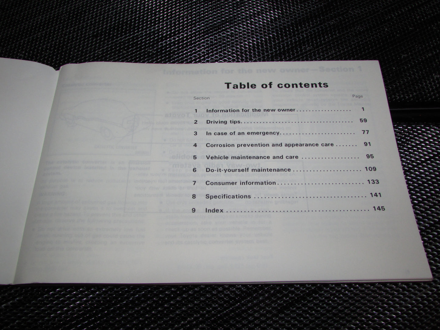 Toyota Camry (1987) Owners Manual