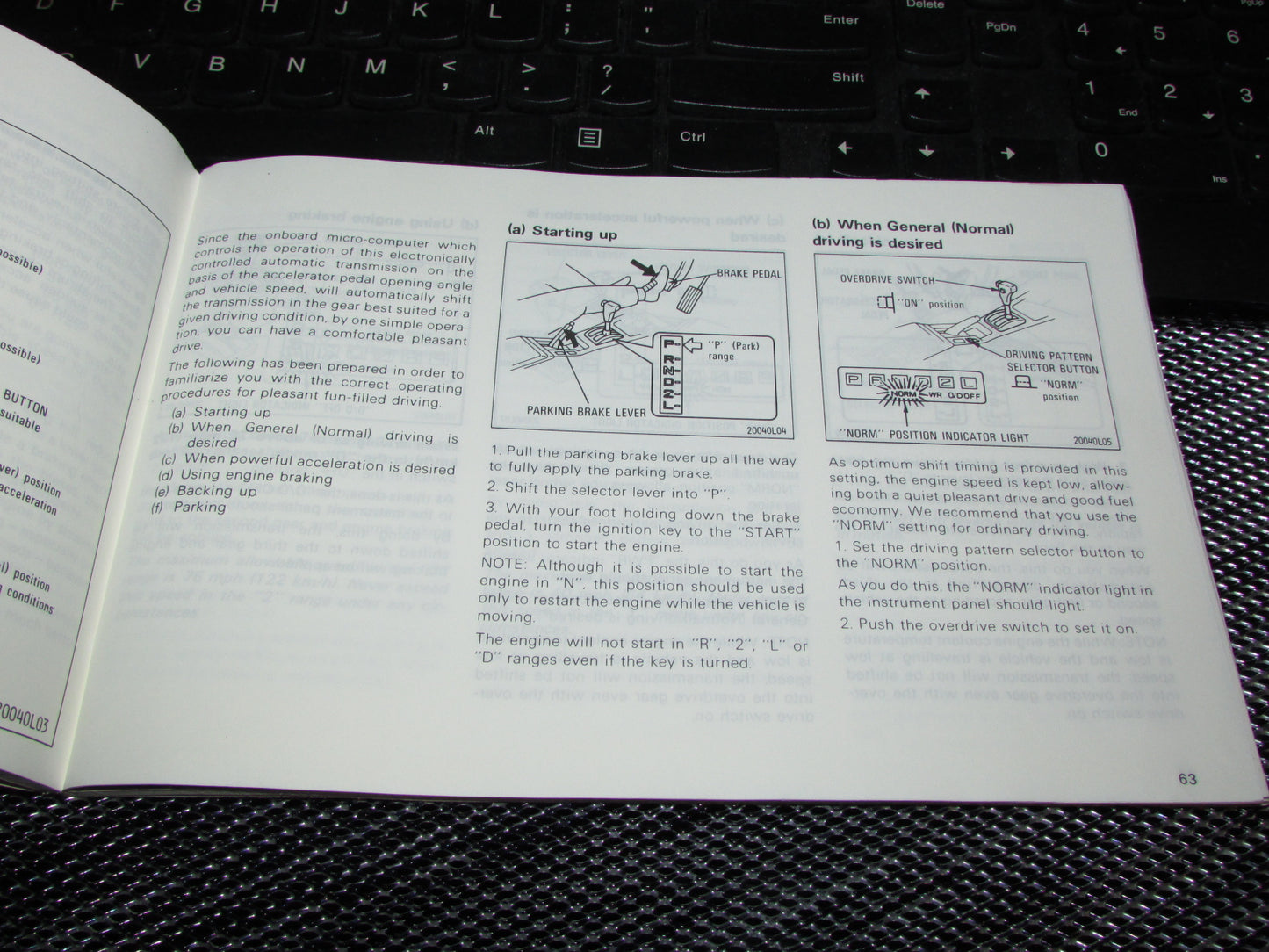 Toyota Camry (1987) Owners Manual