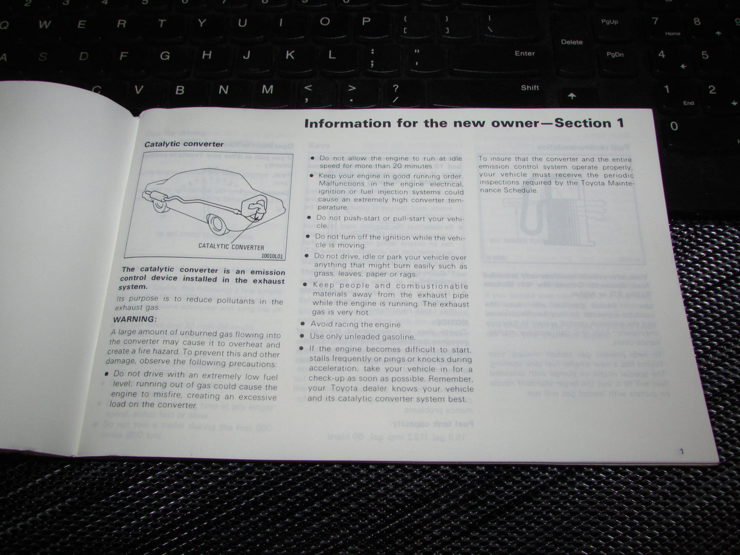 Toyota Camry (1987) Owners Manual