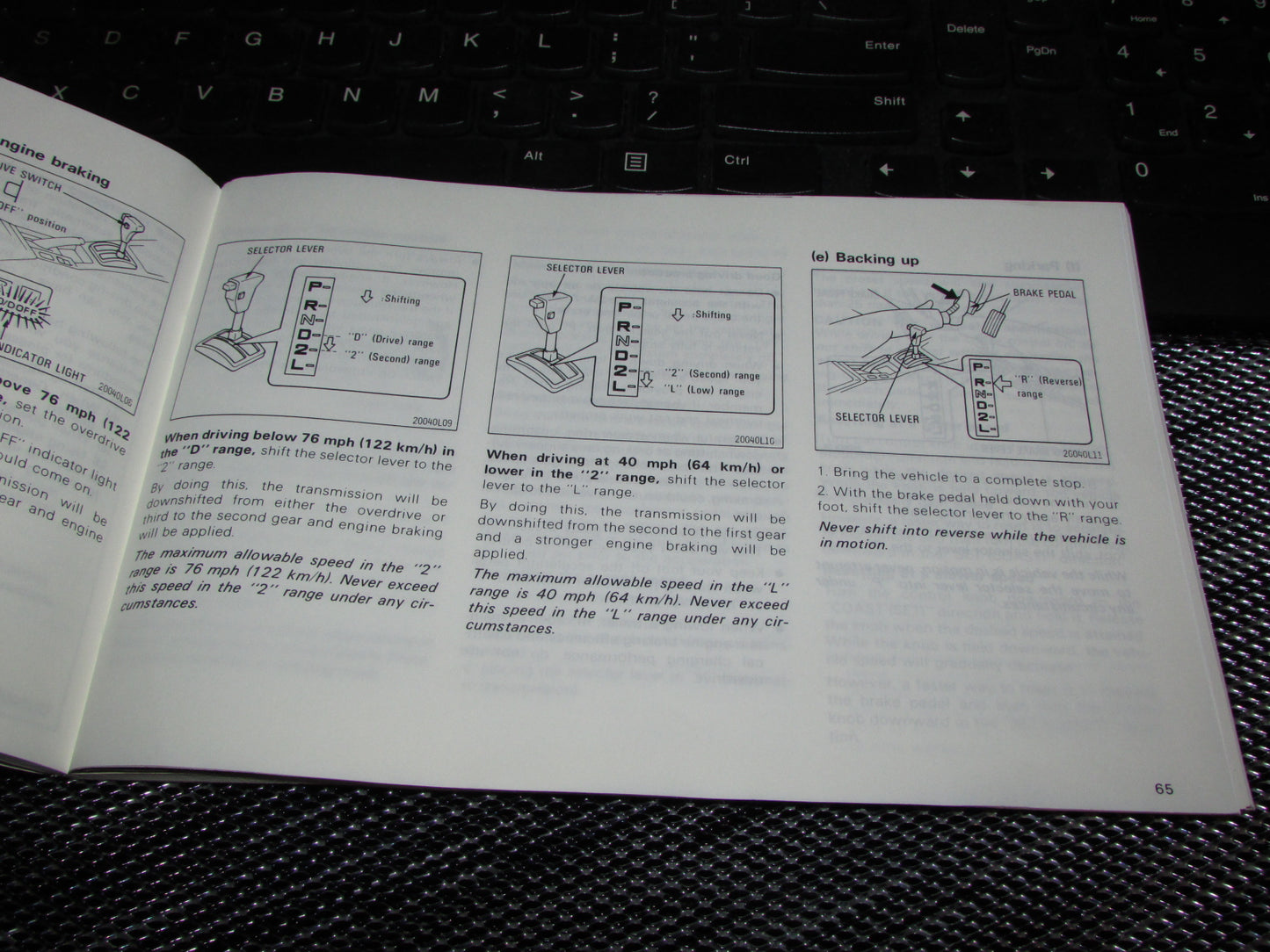 Toyota Camry (1987) Owners Manual