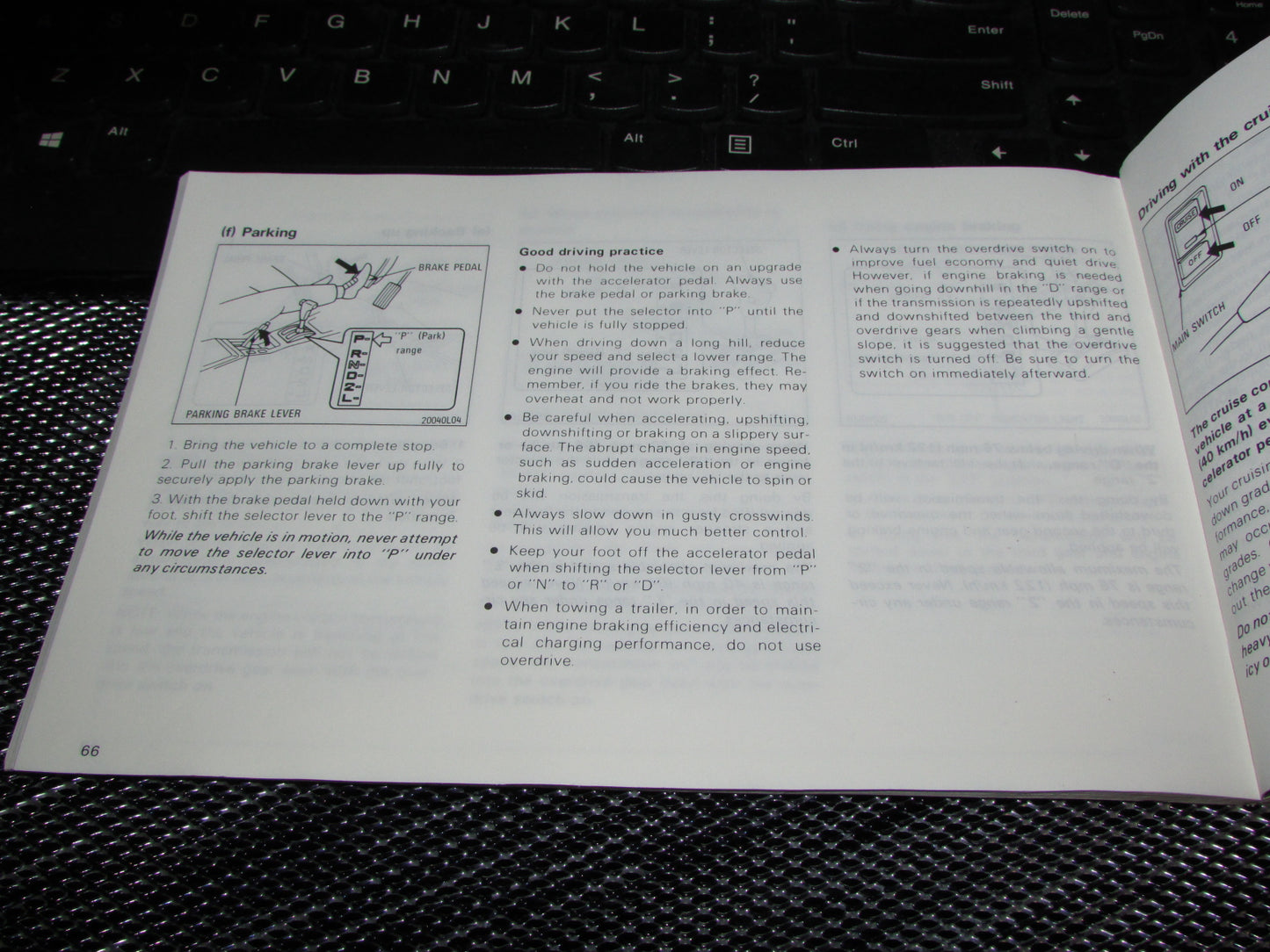 Toyota Camry (1987) Owners Manual