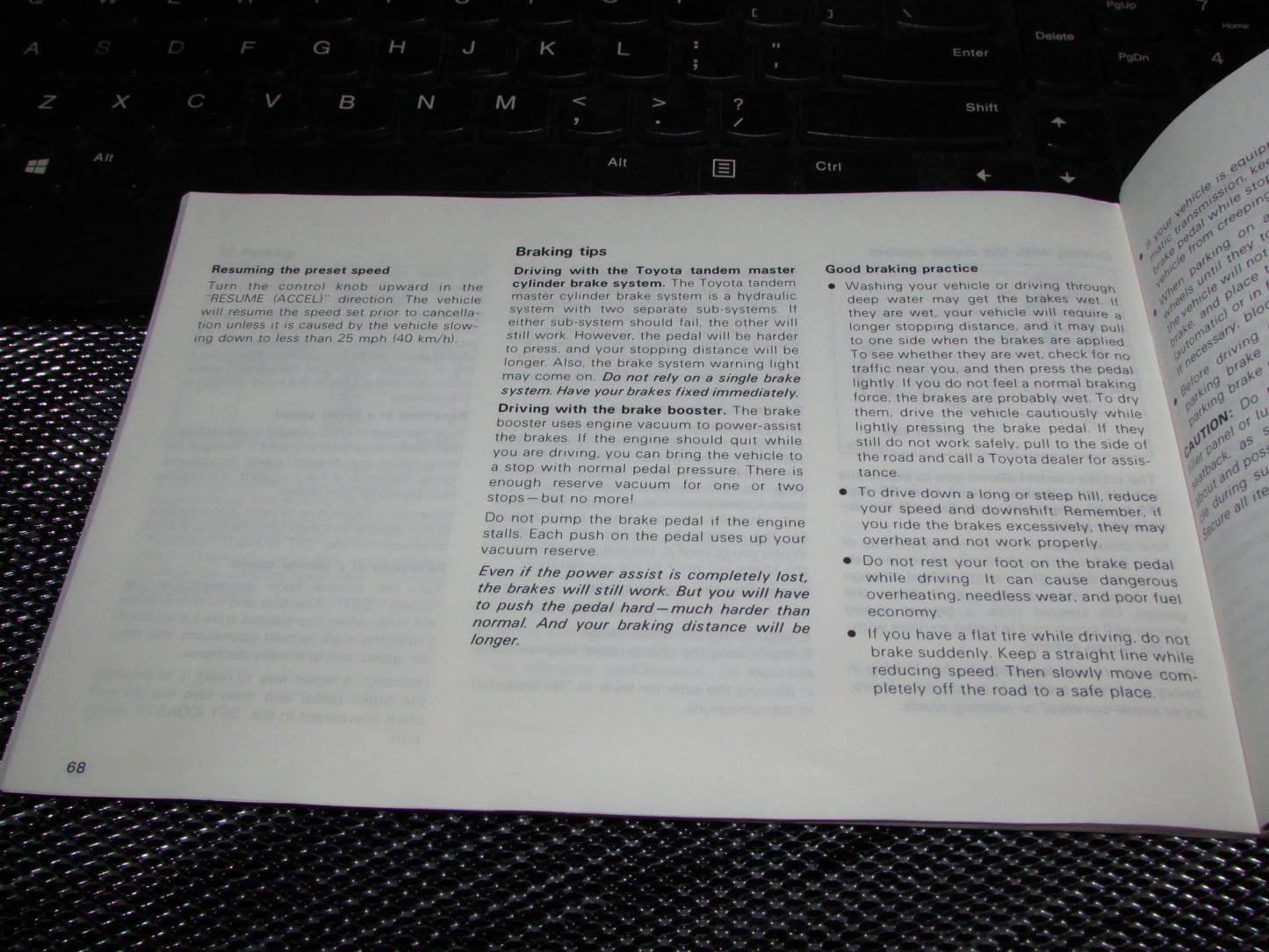 Toyota Camry (1987) Owners Manual