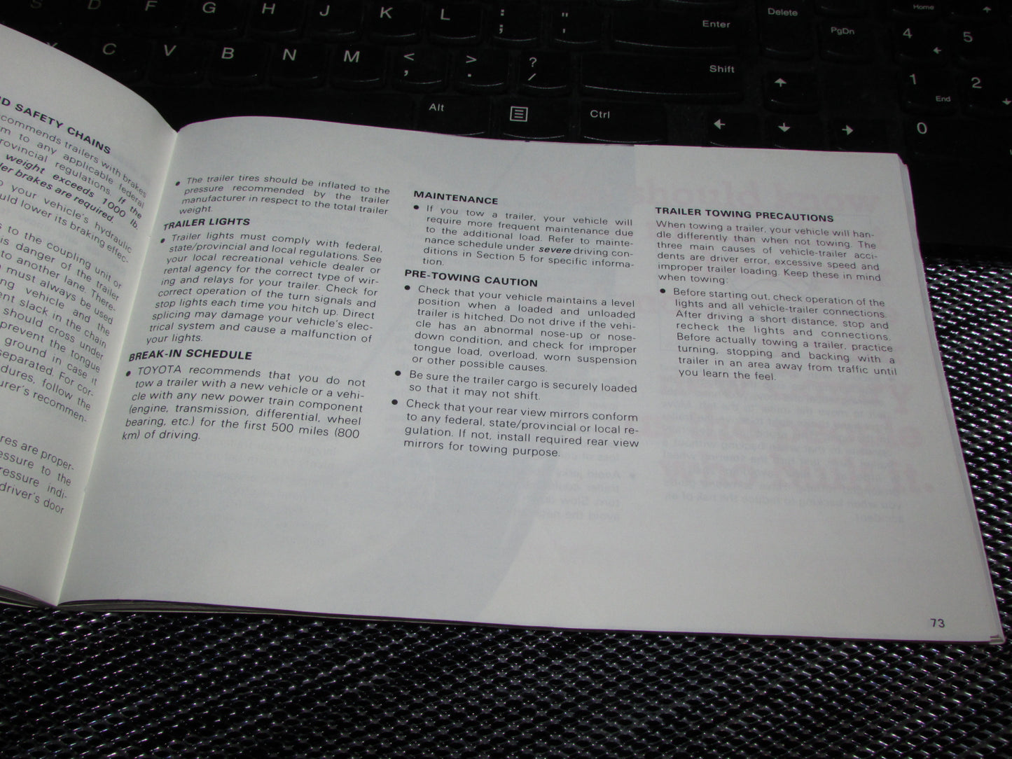 Toyota Camry (1987) Owners Manual