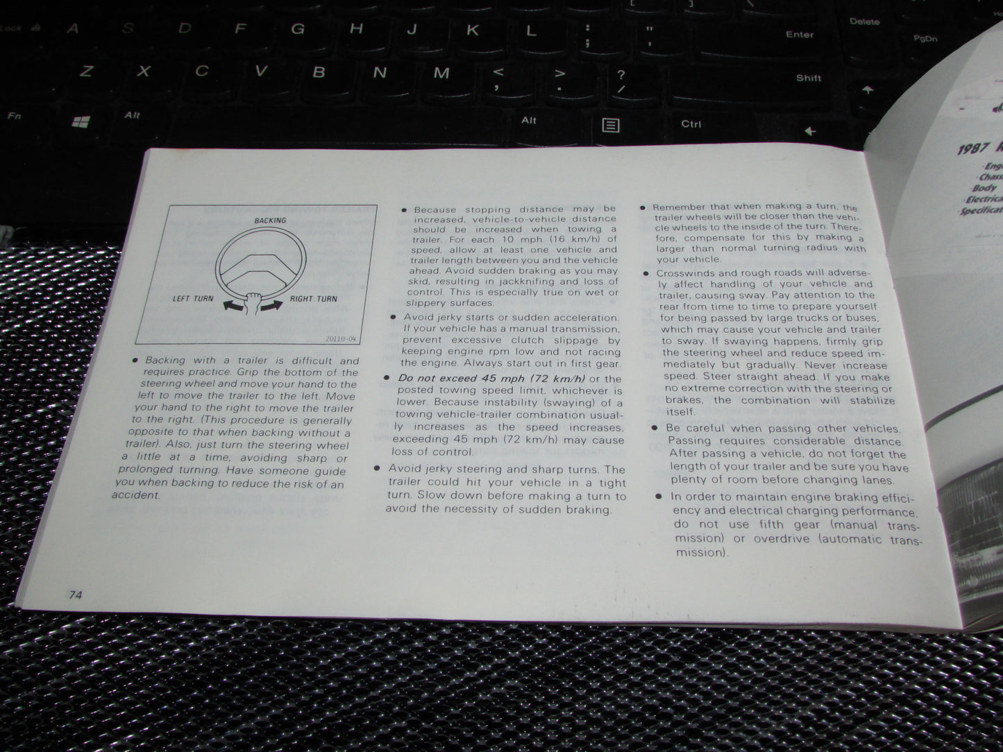 Toyota Camry (1987) Owners Manual