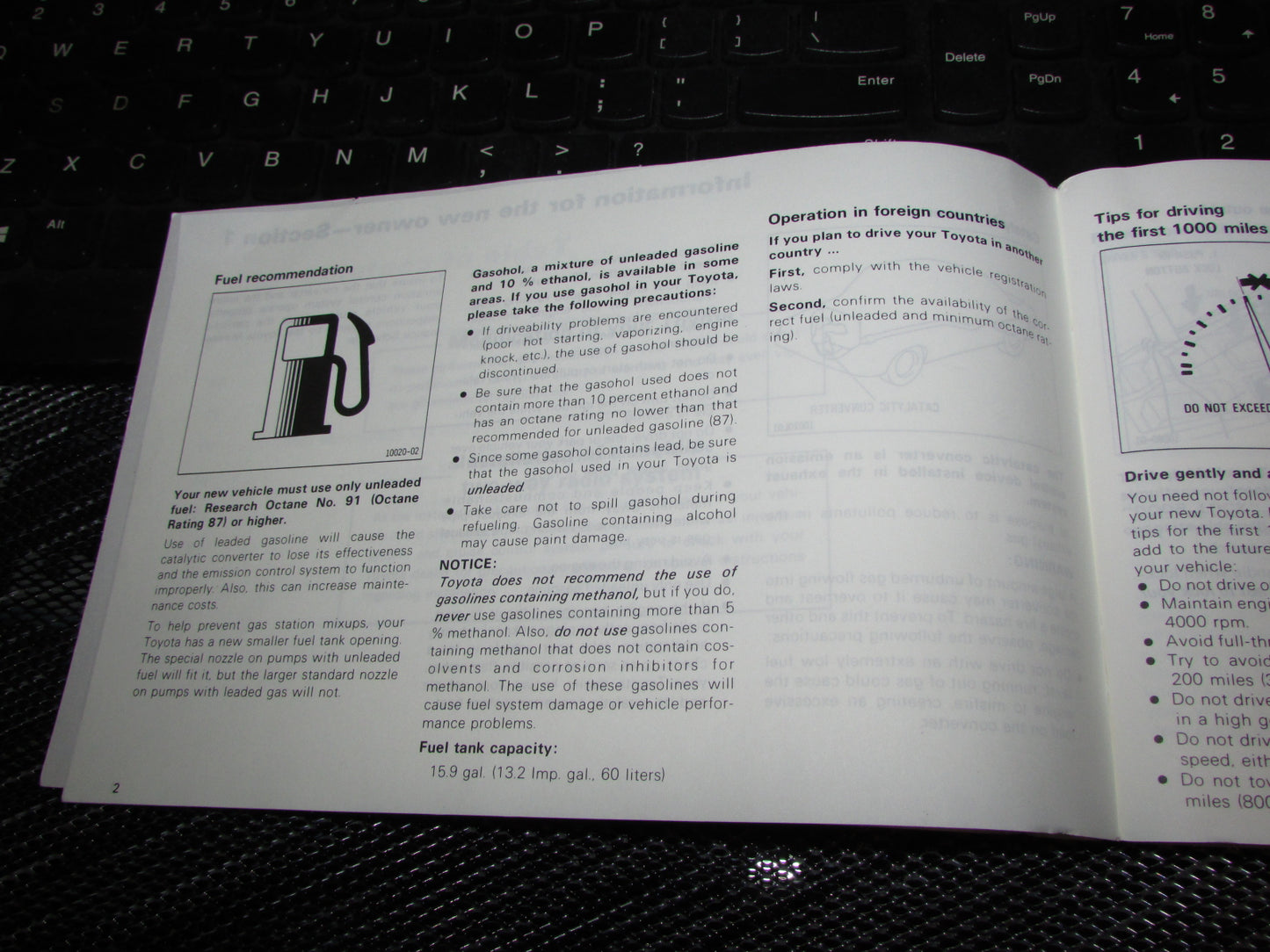 Toyota Camry (1987) Owners Manual