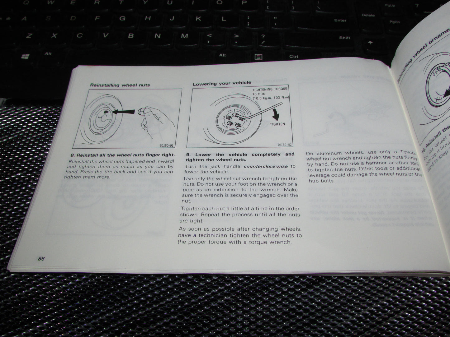 Toyota Camry (1987) Owners Manual