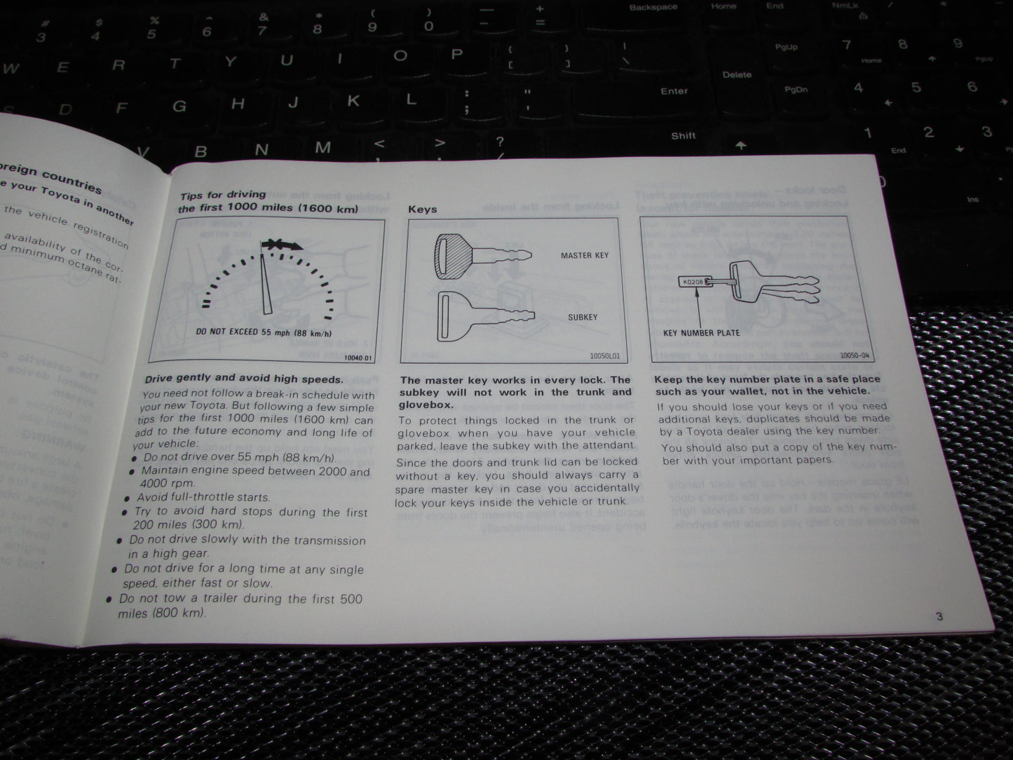 Toyota Camry (1987) Owners Manual