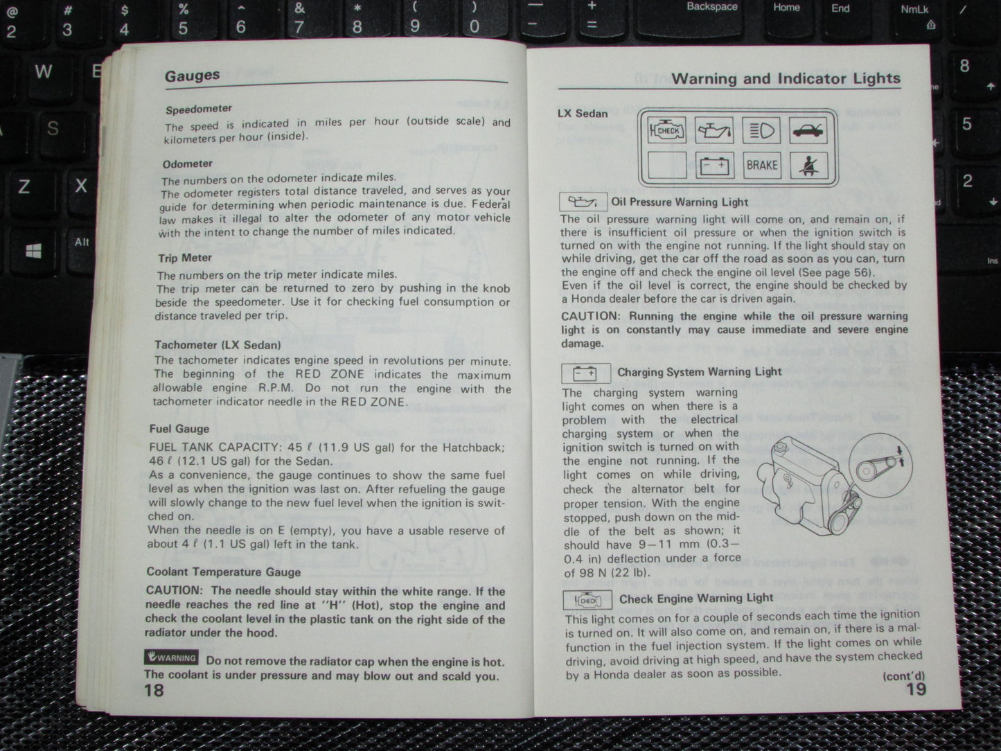 Honda Civic (1988) Owners Manual