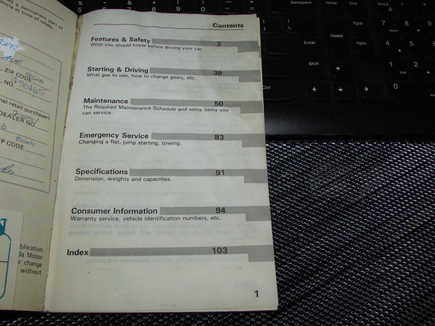 Honda Civic (1988) Owners Manual