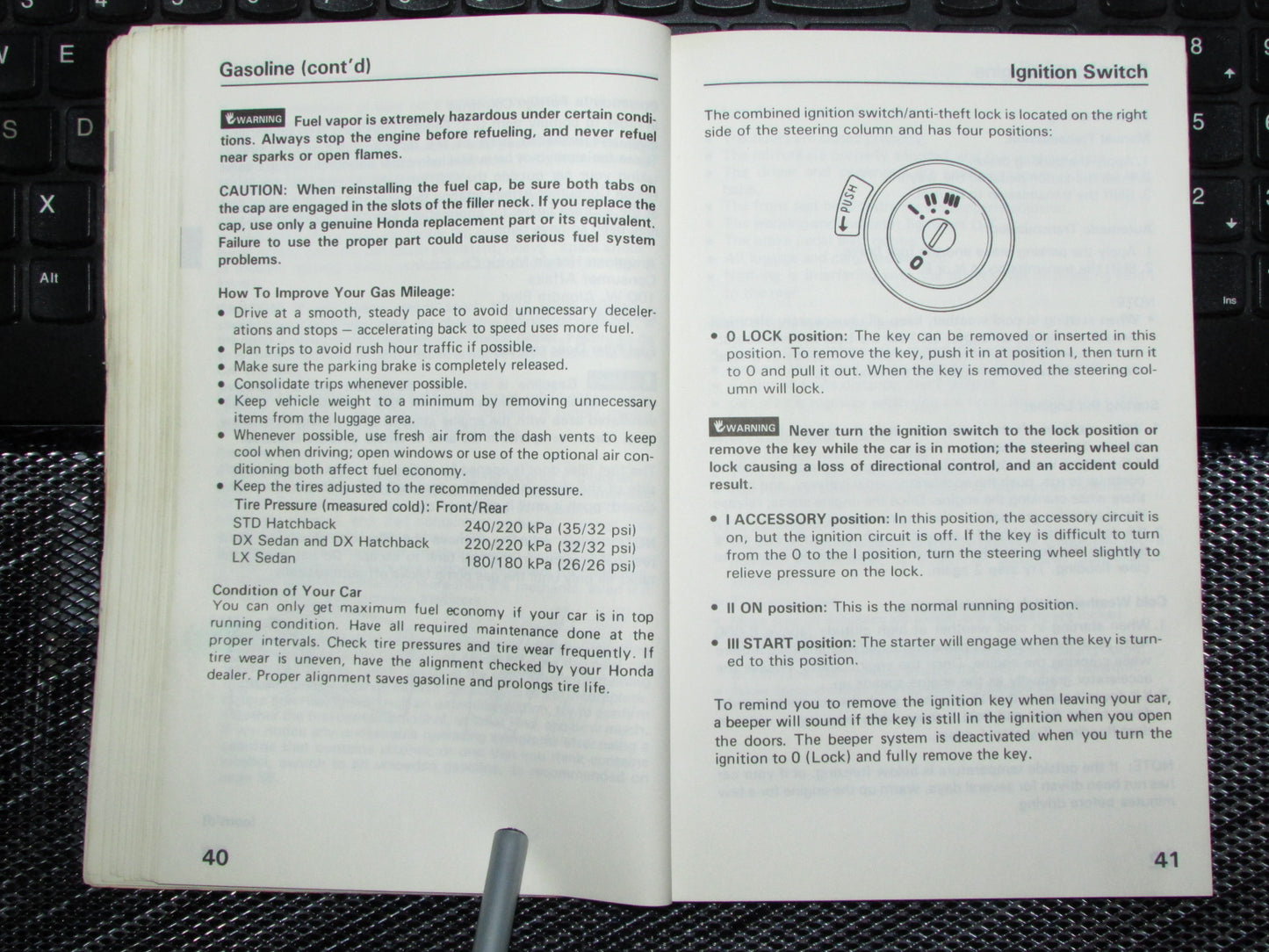 Honda Civic (1988) Owners Manual